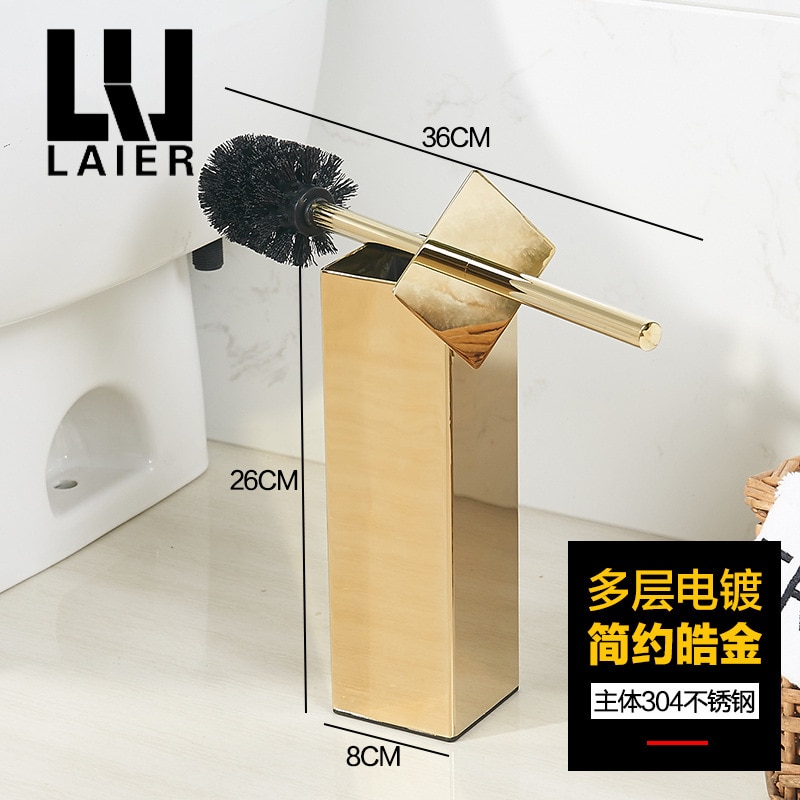 Vidric 304 Gouden Wc Borstel Set Vloer, Badkamer Wc Borstel Kit, geen Dode-Gratis Geperforeerde Wc Borstelhouder Goud Kleur