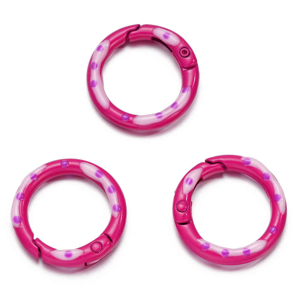 5pcs/lot Multicolor Metal Round Ring Spring Clasp Carabiner Keychain Clips Hook Dog Chain DIY Jewelry Buckle Connector Supplies: Gold