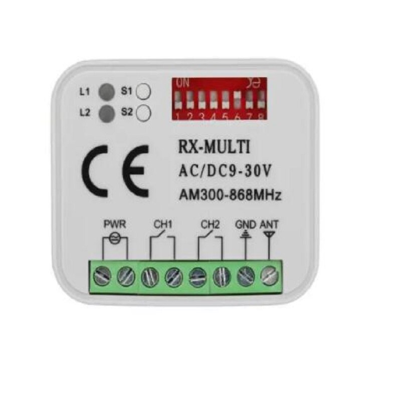 2 Channel Multi Receiver RX MULTI 300-868MHz garage door receiver