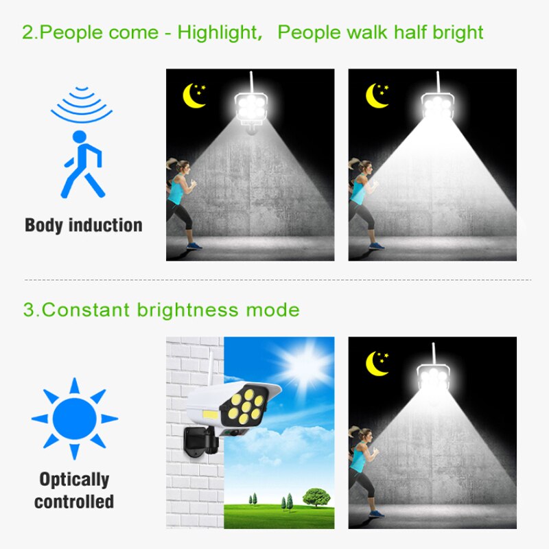 Camera Shape Solar Light Outdoors PIR Motion Sensor Christmas Light Outdoor Solar Street Lamp Waterproof Lamp&Remote Control