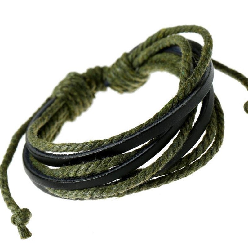 Boheme håndvævet læder armbånd retro mænd og kvinder vilde flerlags armbånd punk stil personlighed armbånd navn armbånd: B1120-14