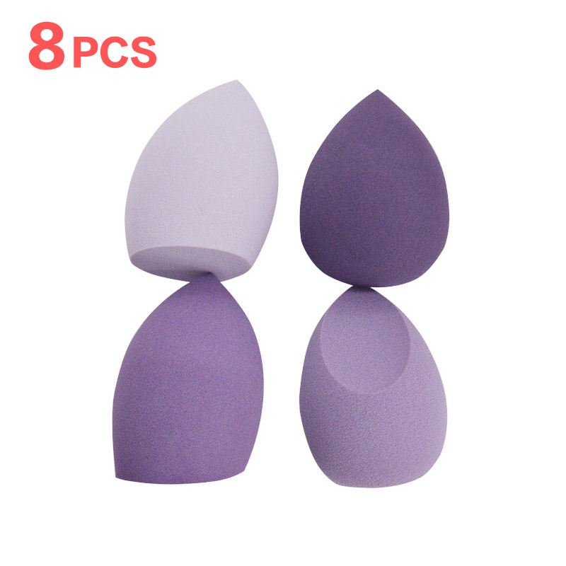 Éponge de maquillage bouffante de poudre, 4 pièces, sèche et humide, boule cosmétique de beauté, fond de teint, bouffante de poudre, coupe biseautée, outils