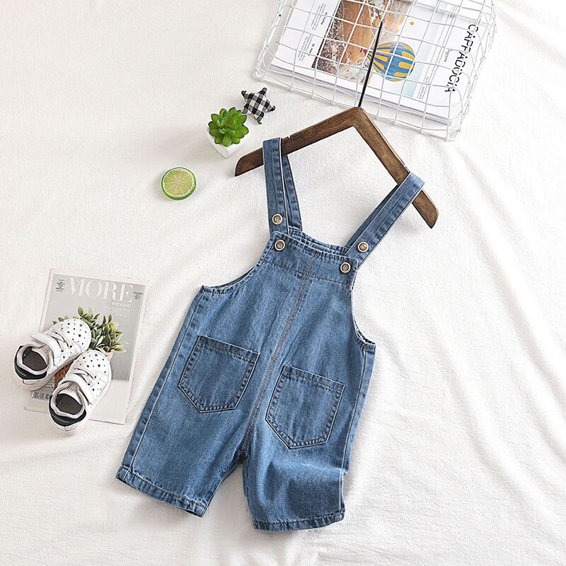 Girls Boys Jumpsuits Loose Solid Button Denim Overalls Baby Toddler Bib Overalls Kids Jeans Jumpsuit Boys Girls LZ124