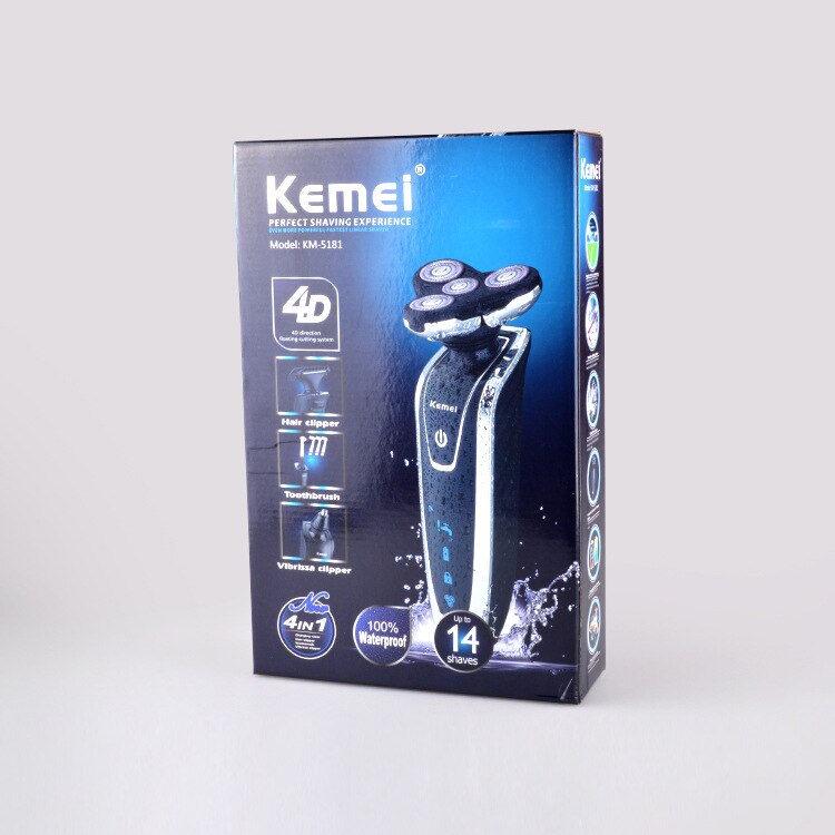 Máquina de afeitar eléctrica multifuncional 4 en 1 para hombres máquina de afeitar el pelo lavable Máquina para cortar cabello afeitadora recargable 35D: with box