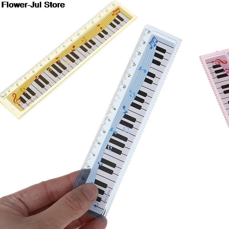 1pc Ruler 15cm Cute Cartoon Piano Musical Note Ruler bookmarks School Student Ruler ruler color random