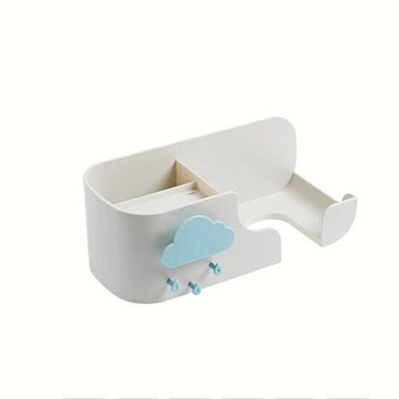 Aan de muur gemonteerde badkamerplank douche organizer multifunctionele föhn diversen badkamer accessoires rek: Grijswit