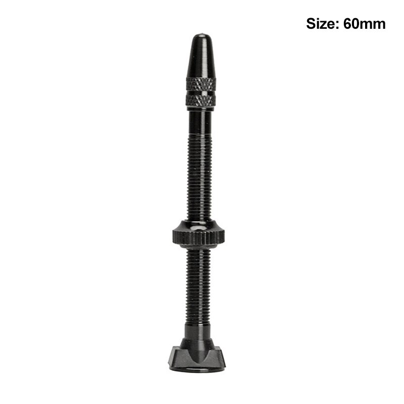 Válvula para bicicleta de carretera, 1 par de neumáticos sin cámara, sellador sin cámara de aleación Compatible con boquilla de vacío, 40/60mm: 60mm Black 1 Pair