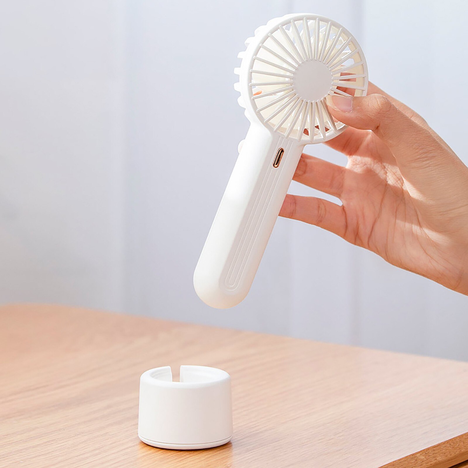 Summer 1pc Cute Portable Mini Fan Handheld Usb Chargeable Desktop Fans 3 Mode Adjustable Summer Cooler For Outdoor Travel Office