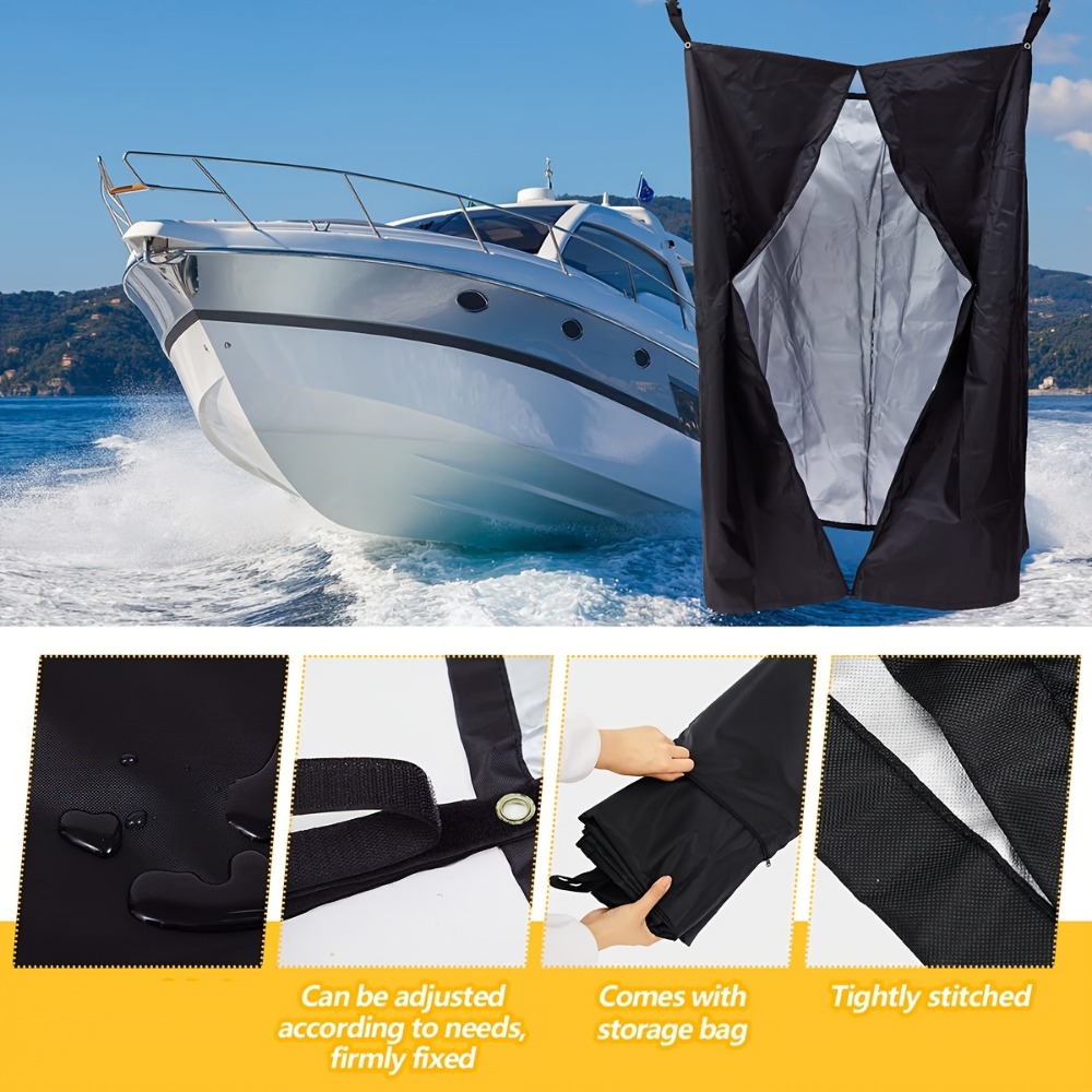 Portable Black Boat Privacy Shower Curtain Outdoor Changing Room Privacy Curtain