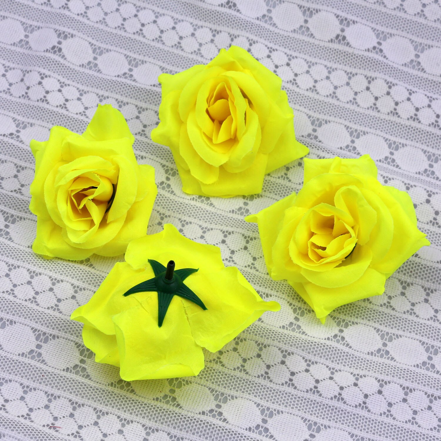 Dark purple Rose Flower Heads 10-Pack Artificial Roses Perfect for Wedding Decorations Baby Showers Crafts: yellow