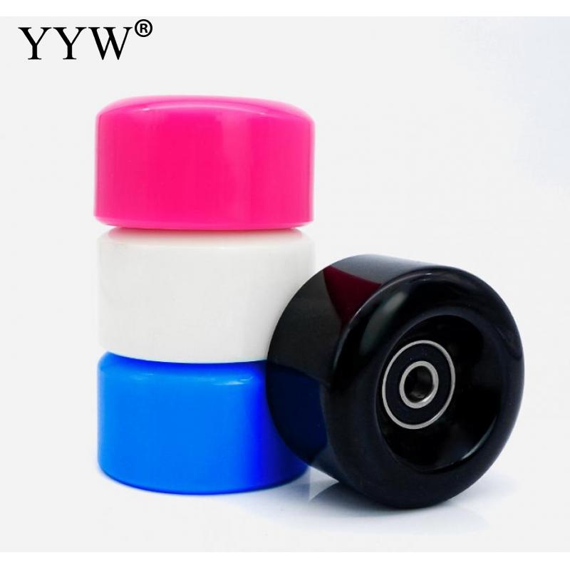 4Pcs Wielen Pu 82a 58X32 Mm Quad Rolschaatsen 2 Rij Lijn Weg Sliding Schaatsen Schoenen Sneakers met Kogellager Witte Accessoires