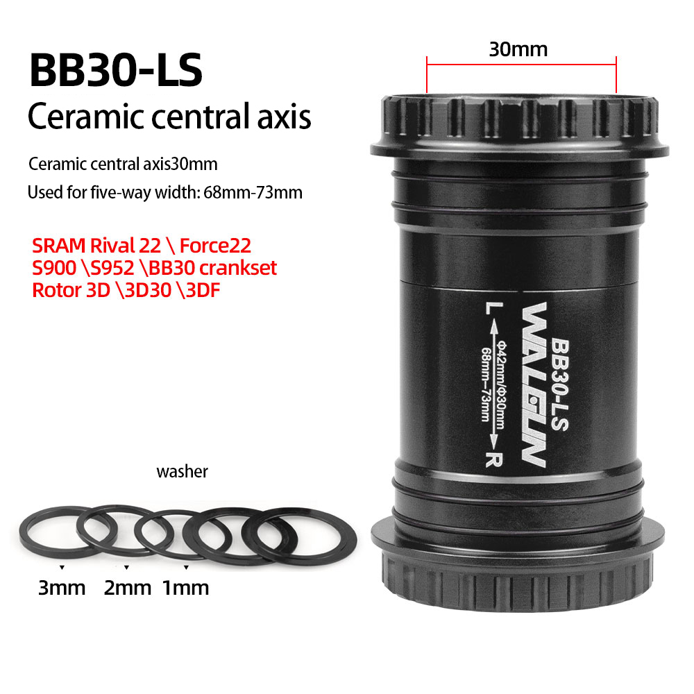 WALGUN BB3024 Bicycle axle Bracket BSA Thread Kit Road MTB Bike Frame Ceramic Bearing 24 30 mm DUB Crankset Bike Parts: WHITE