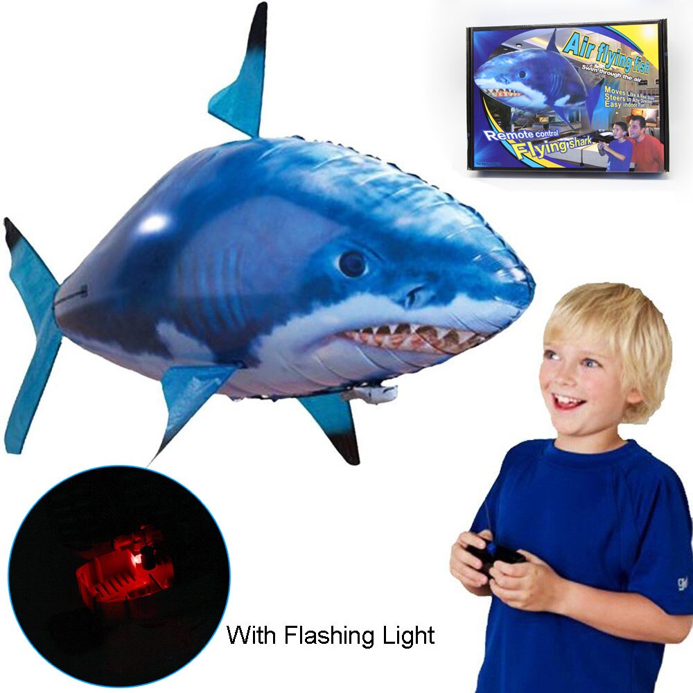 Juguetes de tiburón con Control remoto para niños, globos de animales voladores infrarrojos, juguete de pez payaso para niños, de Navidad, decoración