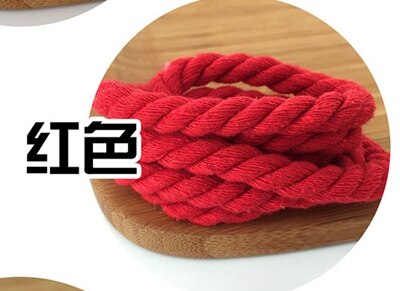 8mm drei-strang farbe baumwolle seil twist bündel seil kordelzug seil tasche dekorative seil diy zubehör: red