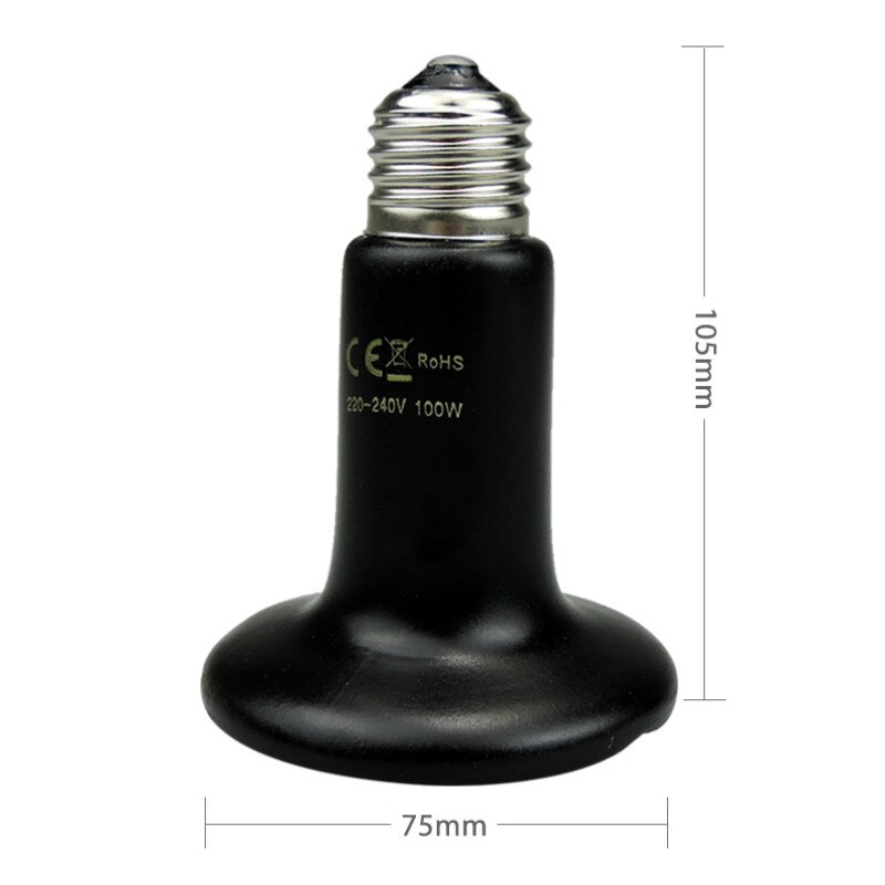 Pet Heating Light Bulb Infrared Black Ceramic Emitter Heat Lamp Bulb For Reptile Animals Heater Brooder ceramic heate