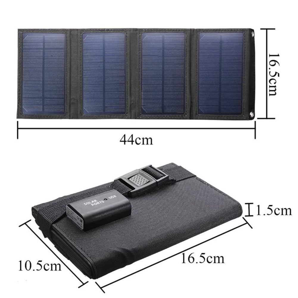 Foldbar 20w usb solcellepanel bærbar foldbar vandtæt solcelleoplader mobil strømoplader udendørs udstyr