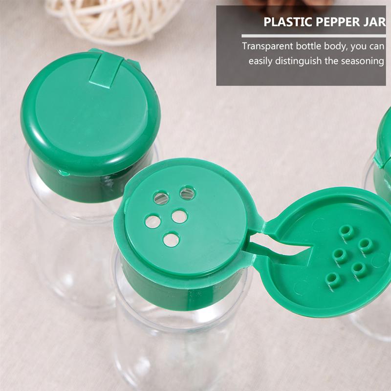10/12/24/30/40Pcs Kruiden Fles Plastic Spice Pot Peper Shakers Zout Jar Kruiderij flessen Voor Barbecue (Groen/Rood/Zwart)