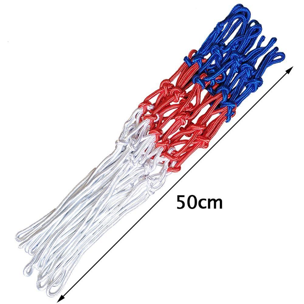 Nylon Pattern Basketball Net Thread Basketball Sports Hoop Mesh Backboard Hoop Ball Pum 12 Loops White Red Blue