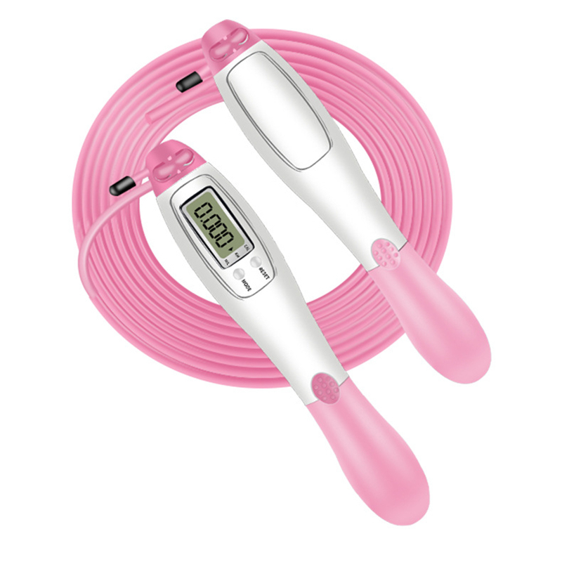 Electronic Skipping Rope Set Cordless Skipping Smart Jump Rope LCD Screen Counting Speed Counter Fitness Exercise Body Building: Pink-2.8m rope