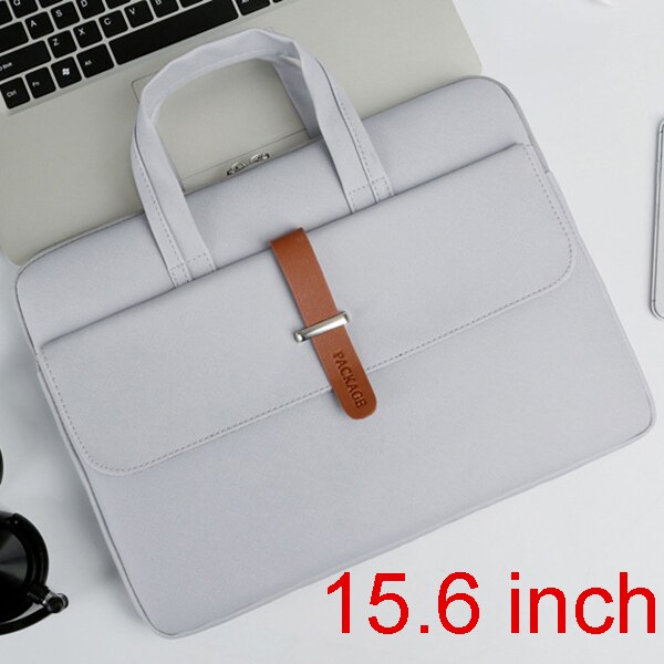 Waterproof PU Leather 13 14 15.6 inch Laptop Bag Men Women Business Handbag Female Notebook Bag