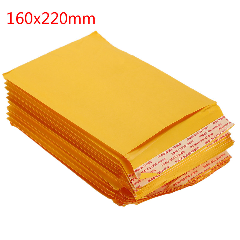 50 PCS/Lot Kraft Paper Bubble Envelopes Bags Mailers Padded Envelope With Bubble Mailing Bag: 160x220mm