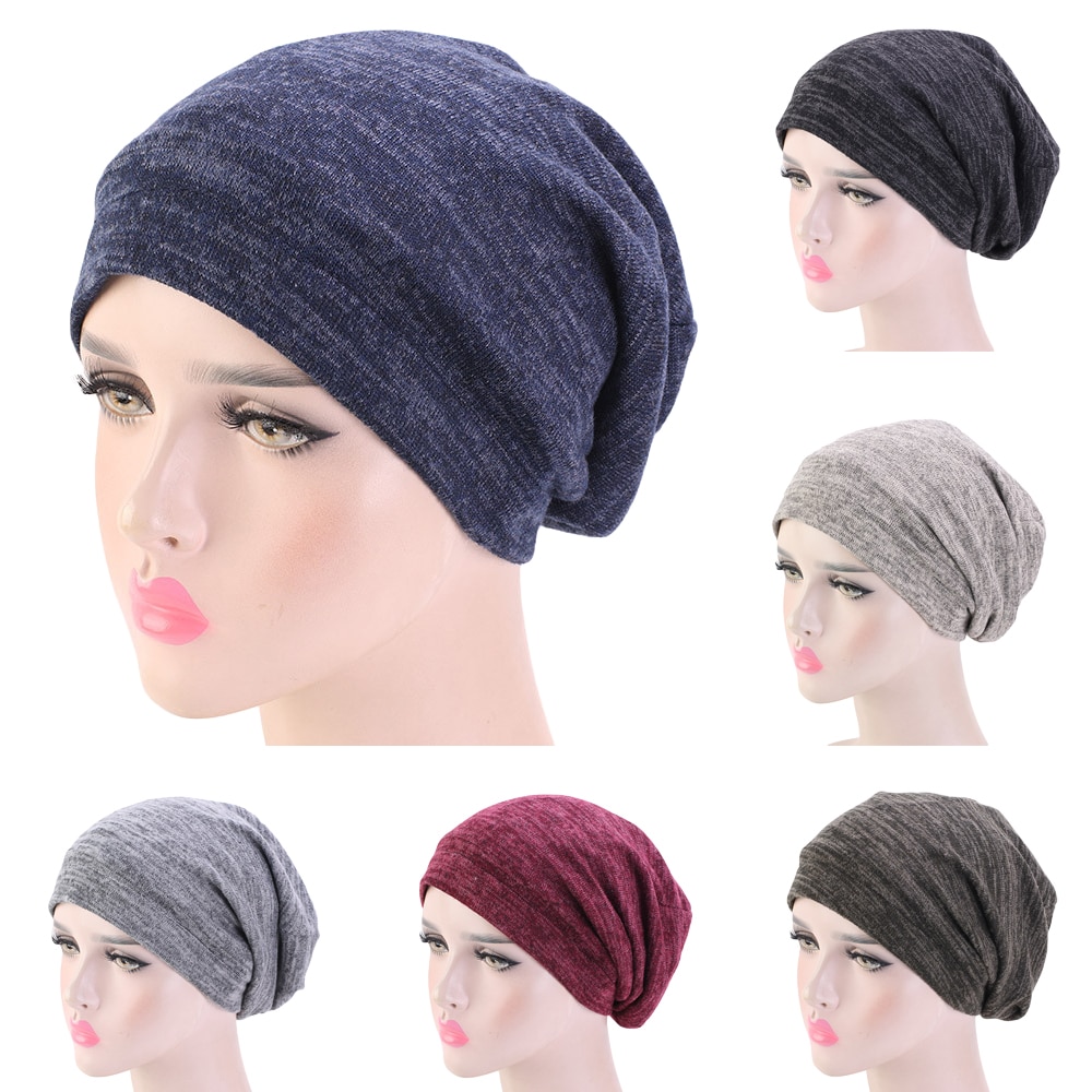 Unisex kvinder mænd ski kemo cap hat turban baggy beanie satin foret nattesøvn kasket hårpleje hue hårtab hat vinter varm