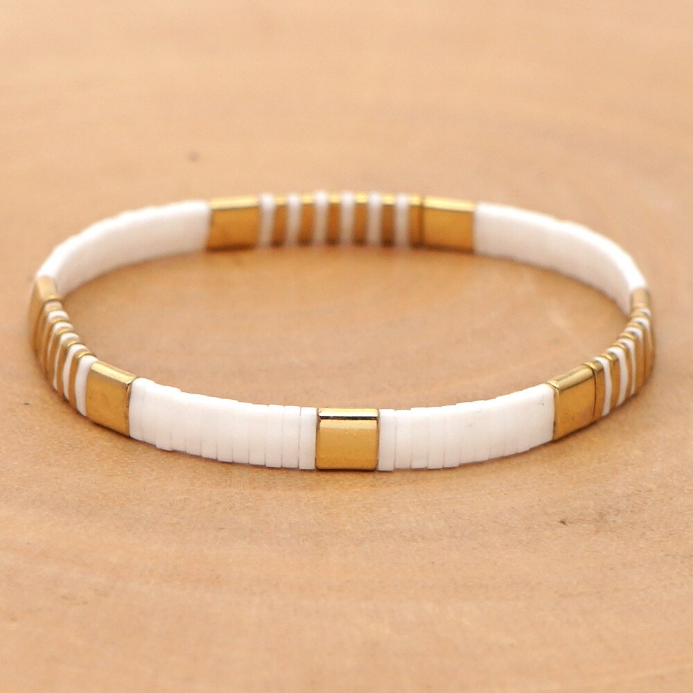 Pulsera Bohemia MIYUKI para mujer, brazalete de cuentas de TIla multicolor, joyería étnica, Bisutería: HDB141-24