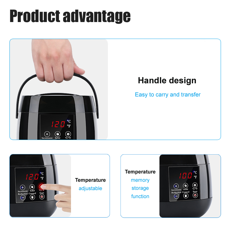 500ml Wax Heater Machine voor Ontharing Wax Smelten Warmer Pot met LCD Temperatuur Display Ontharingscrème Waxen Bonen Heater