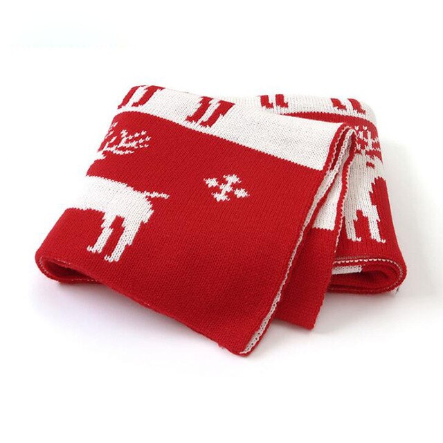 Couverture de noël en tricot pour bébé garçon et fille, édredon pour -né, vêtements à tenir, collection automne-hiver: 82W457 Red