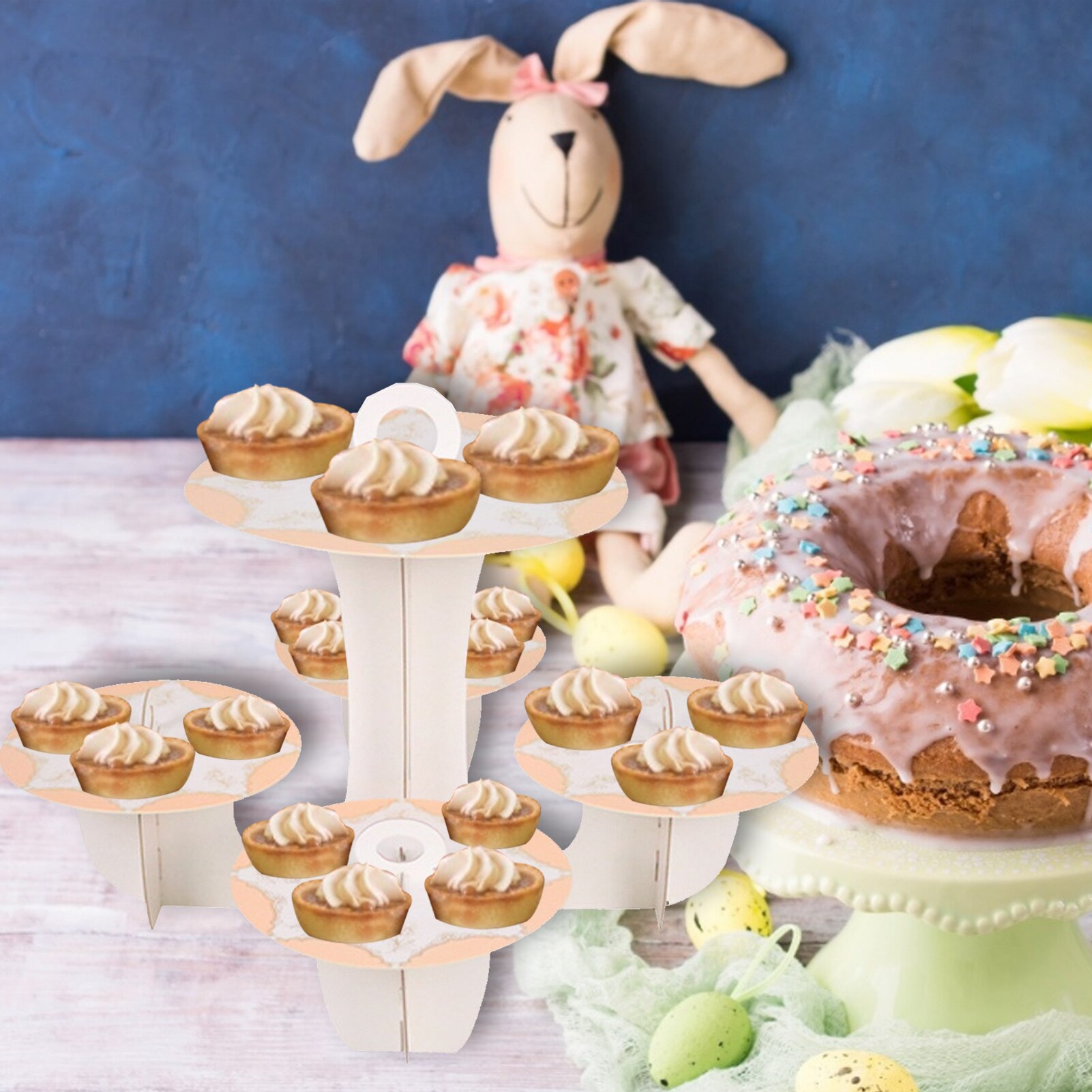 Disposable paper 5-layer cake stand, birthday party supplies, multi-layer dessert tray