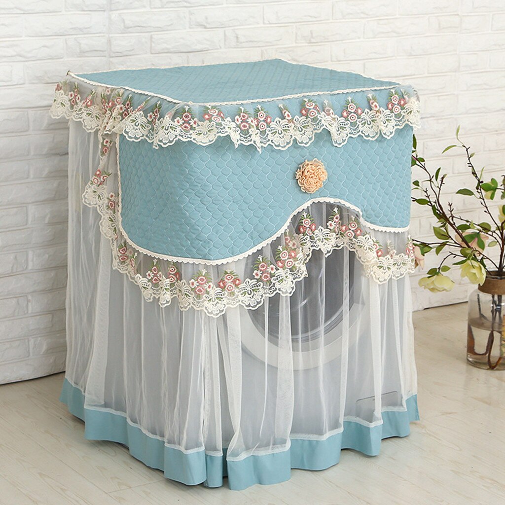 Lacy Dust Ruffle Lace Ruffle Floral Washing Machine Dust Cover Prot... – Grandado