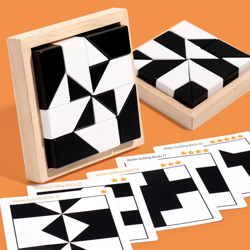 Educational Wooden Puzzle Blocks Early Childhood Logic Thinking Training Table Game Intellectual Toys for Children