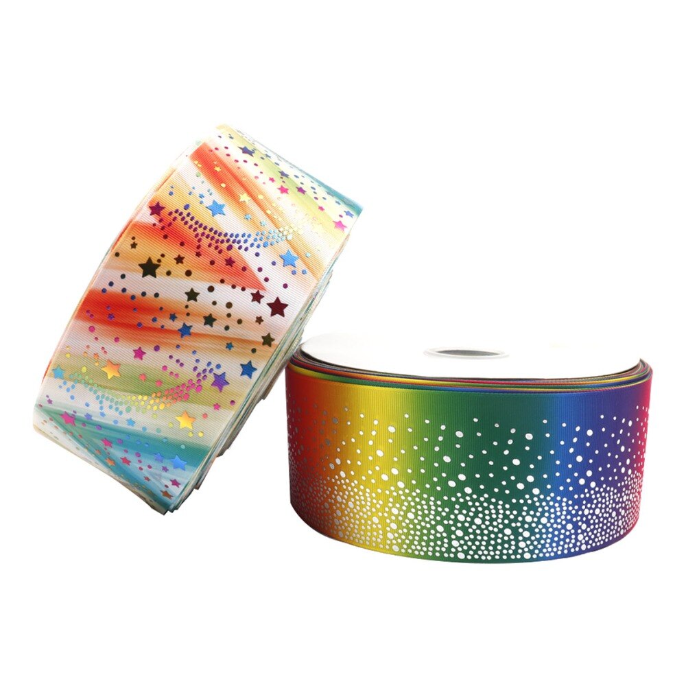 IBOWS 2 Meter 75mm Ripsband Punkte Folie Gedruckt Band Für Handwerk DIY Hairbows Zubehör Dekorative Handgemachte Materialien
