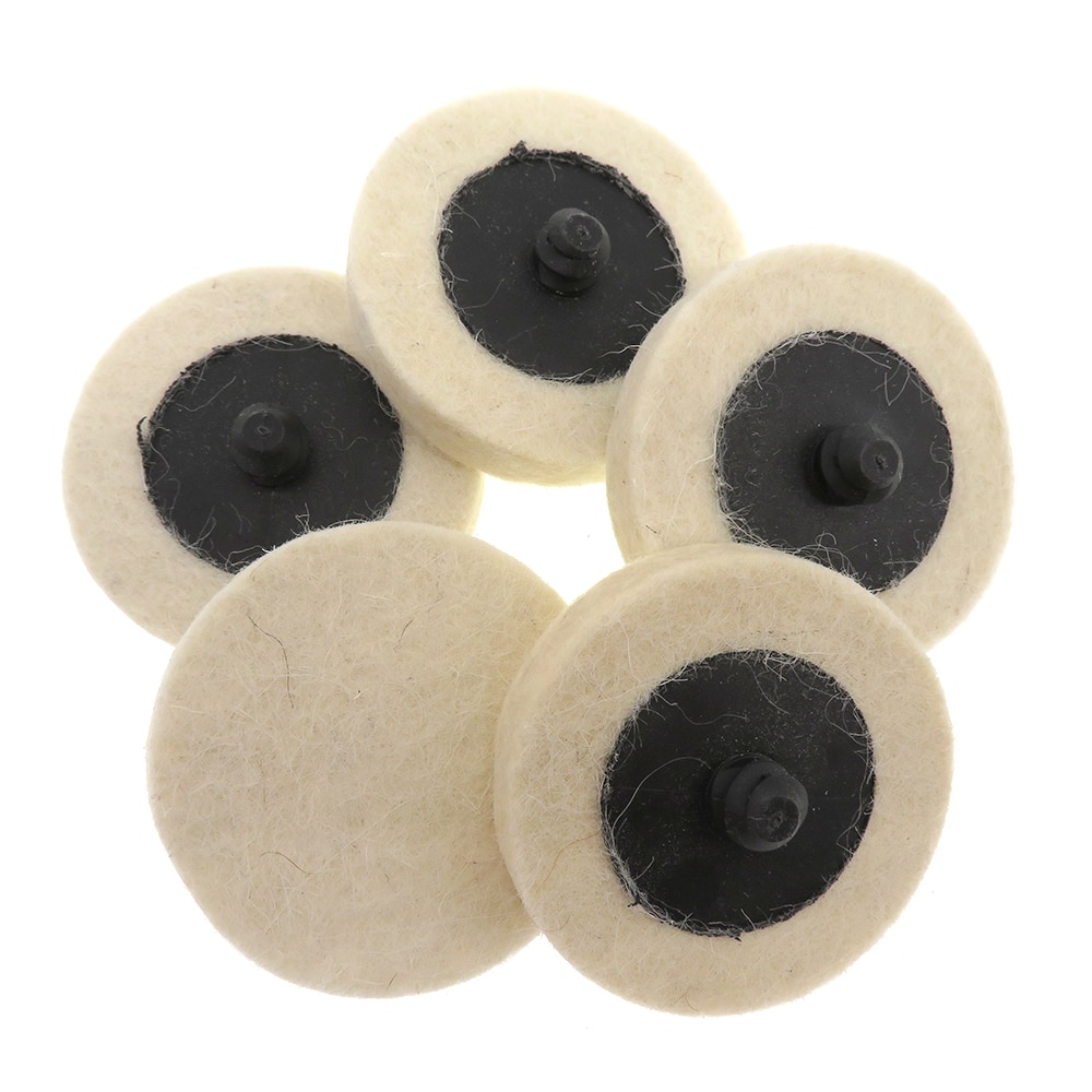 11pcs 2" 50mm Compressed Wool Pad Fabric Disc Polishing Buffing Pads Wheels Quick Change Felt Polishing Disc for Grinding
