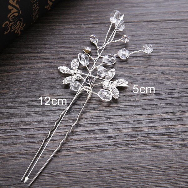 Wedding Crystal Pearl Hair pins For Silver Color Bridal Hair Accessories Women Hair Clips Many Wedding Hair Jewelry: UZ056