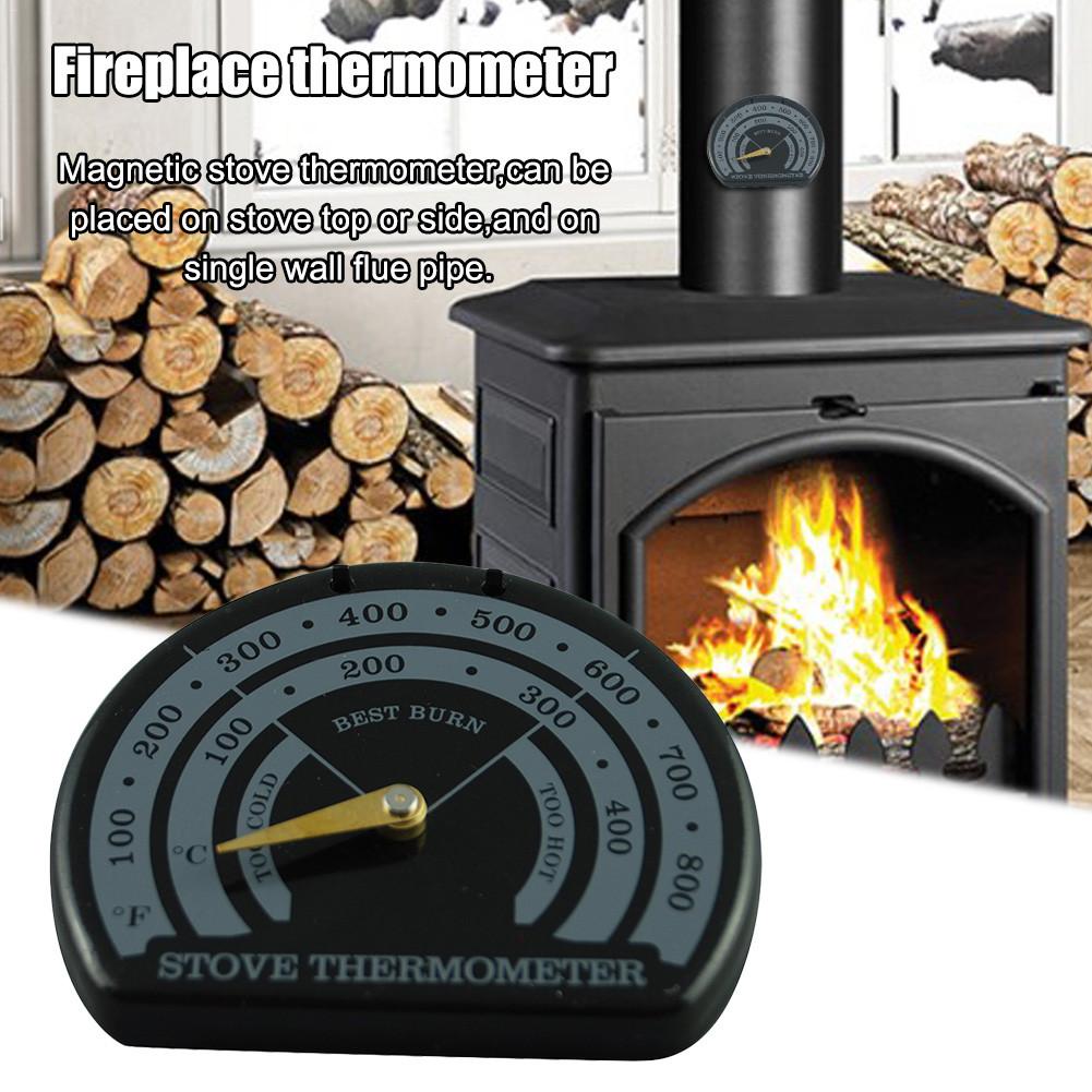 Magnetic Stove Flue Pipe Wooden Stove Thermometer Fireplace Stove Fan Meter Thermometer with Sensitivity Probe Home Tool