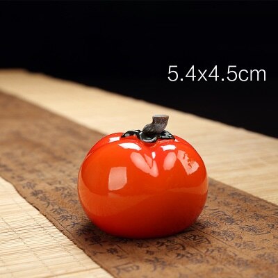 tomato shape strainer accessory tea bag holder wineglass craft clay pottery tea pet home ceramics hanging tea set LY332: SmallPersimmon