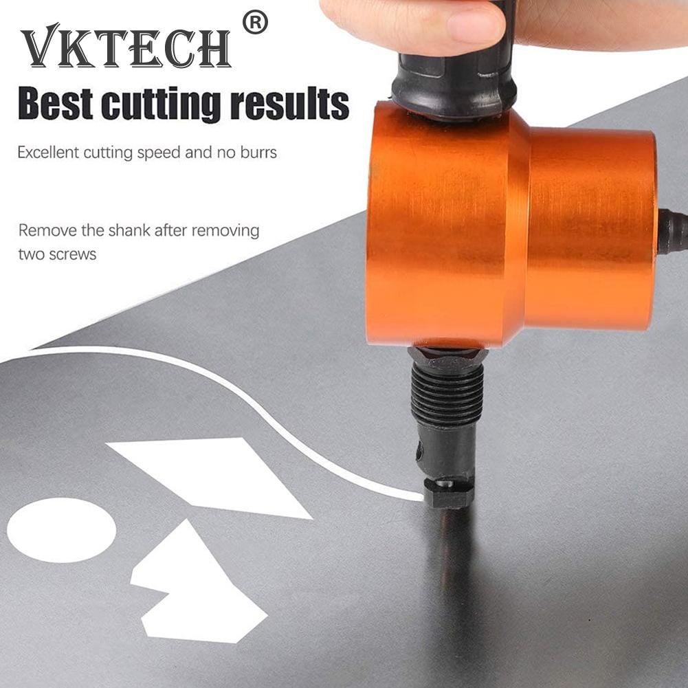 360 Degrees Cutting Head Rotation Electric Sheet Metal Nibbler Cutter w/Wrench for Household Metal Easily Handle Parts