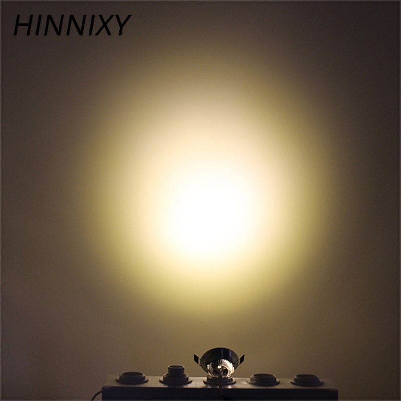 Hinnixy LED Recessed Angle Adjustable Ceiling Downlights Kitchen CE Luminaire 110-240V 3W 5W 55mm 70mm 90mm Cut Hole Spot Lamp