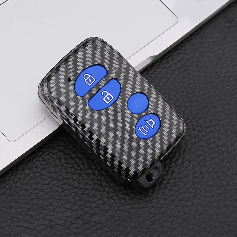 Auto Sleutel Cover Key Case Voor Toyota 86 Land Cruiser Prado 150 Avalon Camry Prius Crown Highlander Voor Subaru Foreste xv Legacy: B Carbon Blue