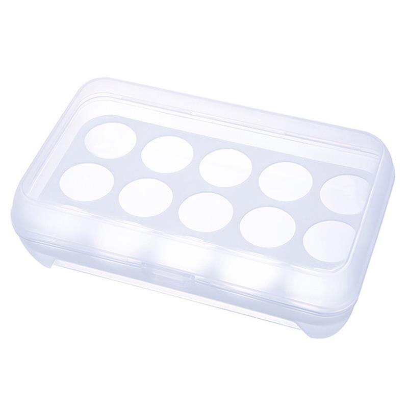 Multifunktionel holdbar ægopbevaringsæske ægholder bærbar plast 15 æg opbevaringsboks til køleskab og køkken tilfældig farve: Default Title
