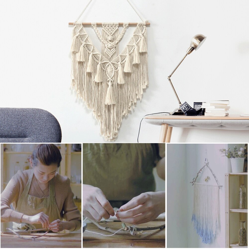Macramé tenture murale tapisserie décoration murale tissé à la main tapisserie Boho Chic bohème tissé tenture murale pour la décoration de la maison