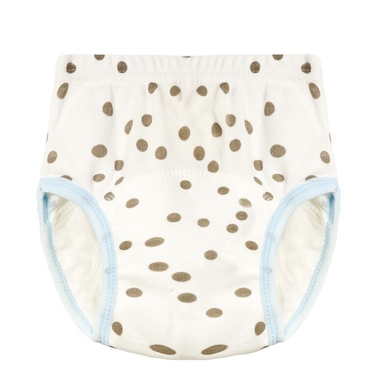 Couche-culotte imperméable pour enfants, pantalons d'entraînement réutilisables pour enfants, 5 couches sous-vêtements en coton, culotte pour bébés, NP009: Dot design / 80 (70cm 10kg)