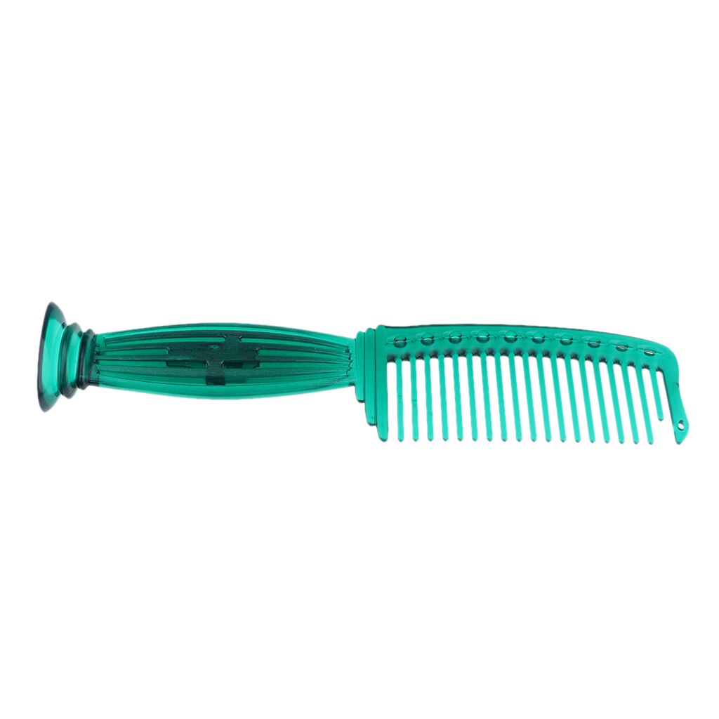Peine de rastrillo de dientes grueso de plástico de 22cm, cepillo de peluquería para salón de masajes, cepillo para estilizar, peine de dientes anchos para desenredar y acicalar: Green