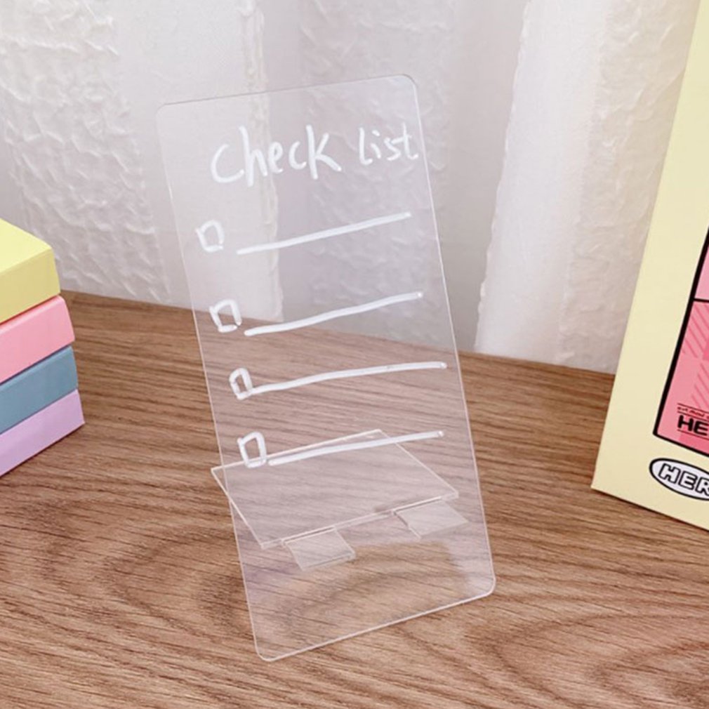 Transparent Acrylic Note Board Message Memo Board for Sticky Notes Name Card Phone Holder Desktop Decoration