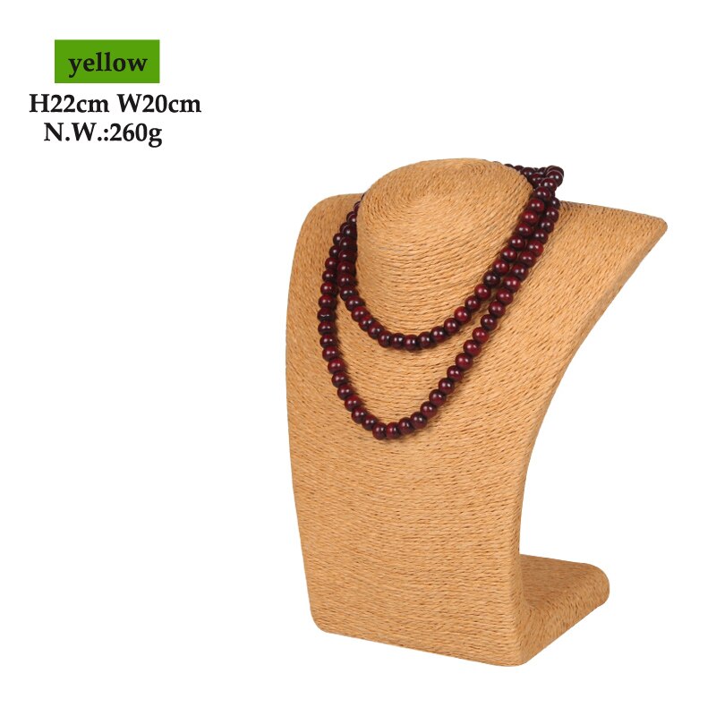 S/M/L 6 kolory kobieta liny manekin naszyjniki biust stojak biust stojak wystawowy na biżuterię uchwyt półki L23 * W13 * H36cm cena hurtowa: H22cm yellow