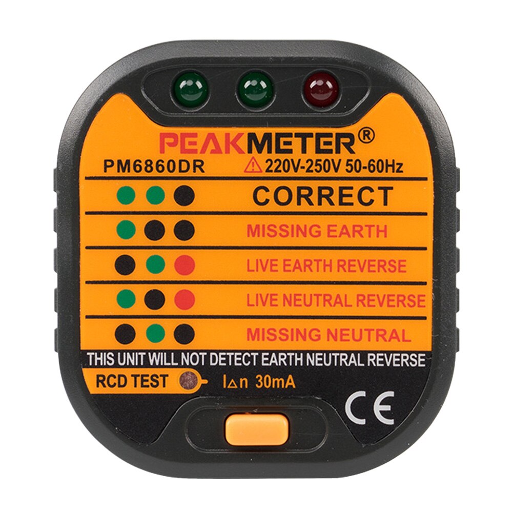 Led-indicatoren Draagbare Workshop Elektrische Socket Tester Neutrale Live Rcd Polariteit Controleren Thuis Aarde Draad Testen Industriële: EU