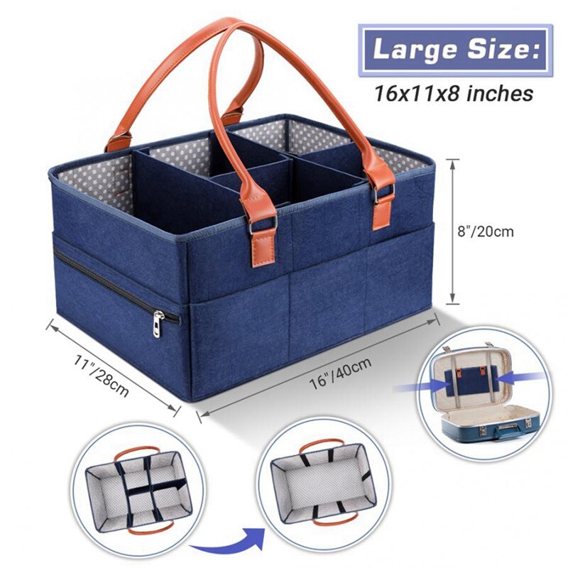 Bolso Portable del sostenedor del organizador del pañal del bebé para el cambiador y la bolsa de pañales de mamá del coche almacenamiento esencial del cuarto de bebé
