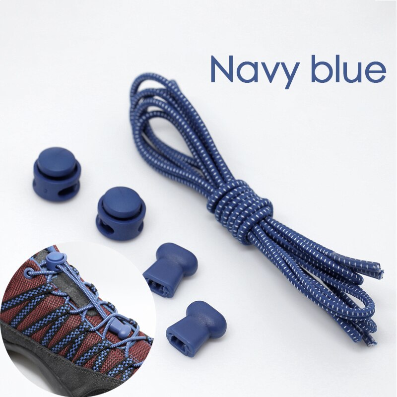 1 para sportowe elastyczne sznurowadła buty bez sznurówek sznurowadła dla dzieci dla dorosłych leniwe sznurowadła akcesoria do obuwia lacety elastique chaussure: Navy blue
