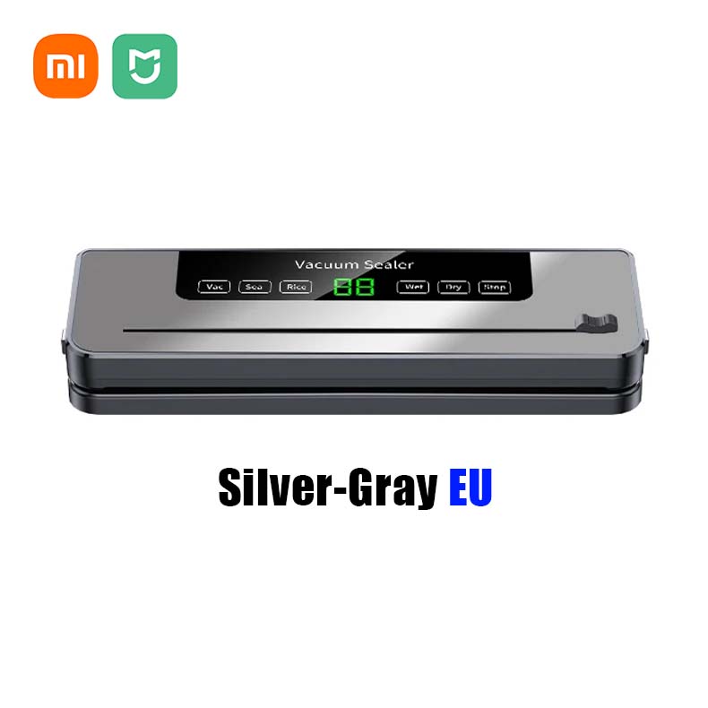 Xiaomi Mijia Vacuum Sealer Automatic Sealing Opening Dual-Use Food Compression Freshness Package Small Machine Household Desktop: Silver Gray